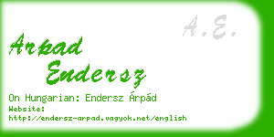 arpad endersz business card