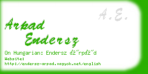 arpad endersz business card